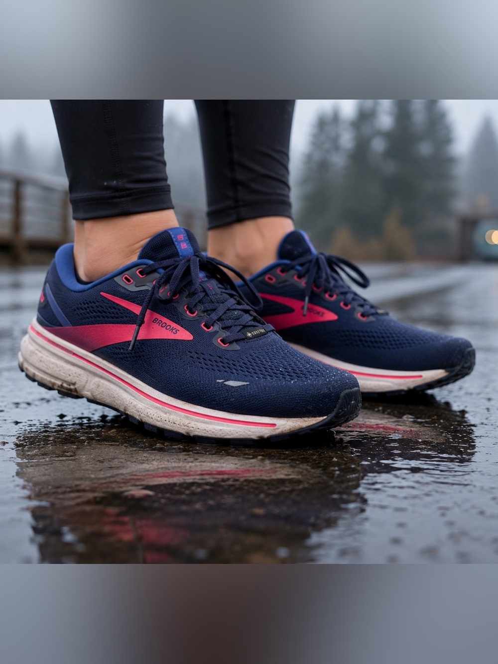Brooks Ghost 15 GTX GORE-TEX Running Shoes Women’s 10.5 Blue Pink Waterproof